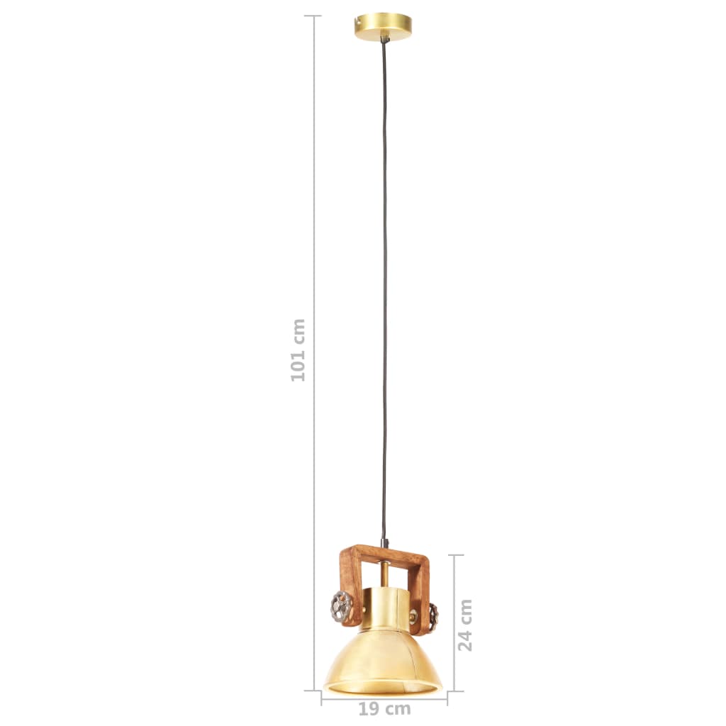 Hanglamp industrieel rond 25 W E27 19 cm messingkleurig