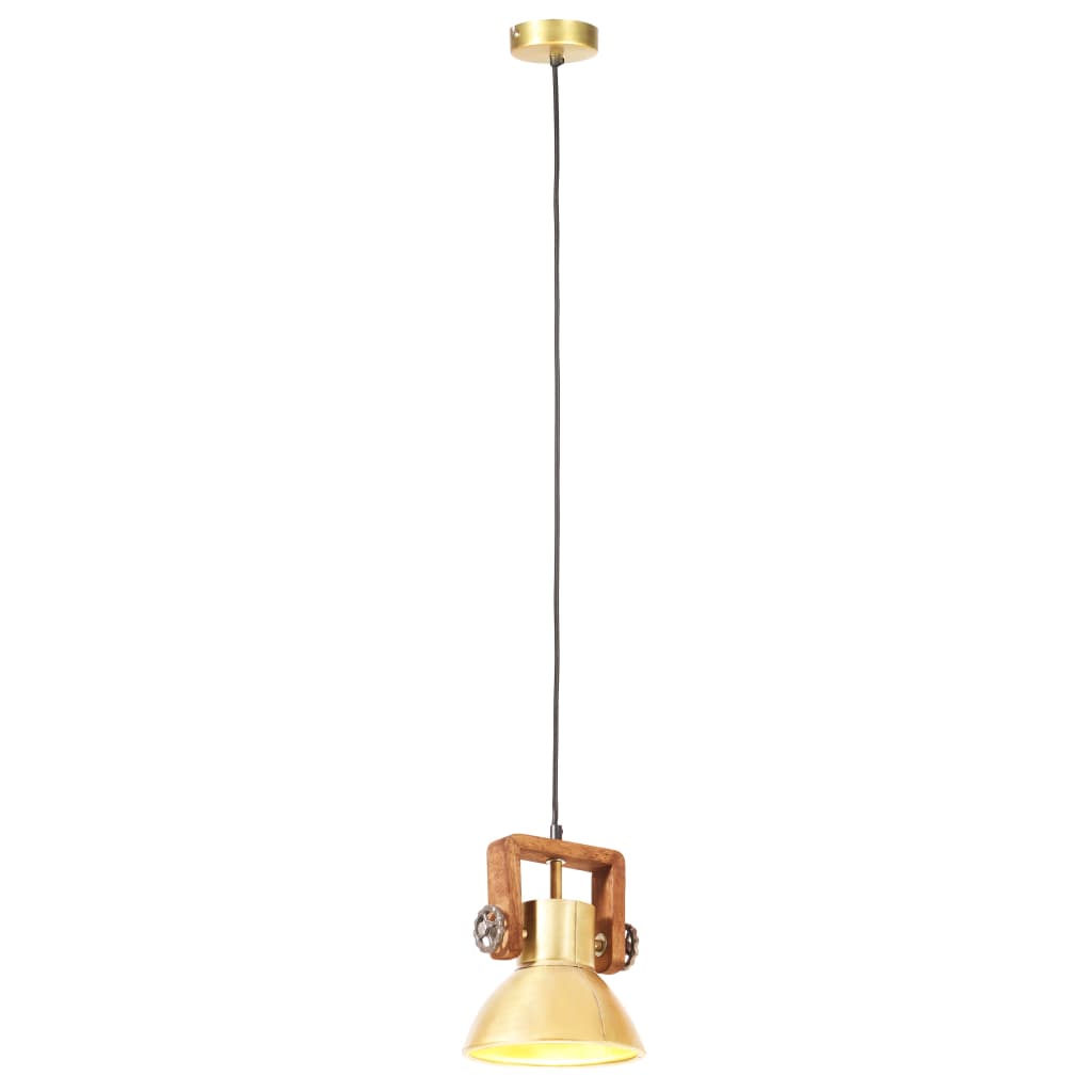 Hanglamp industrieel rond 25 W E27 19 cm messingkleurig