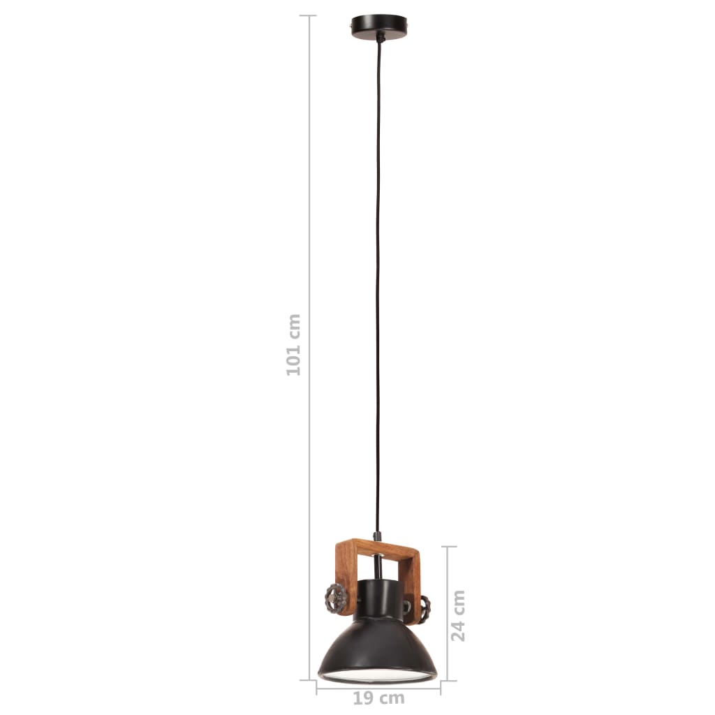 Hanglamp industrieel rond 25 W E27 19 cm zwart