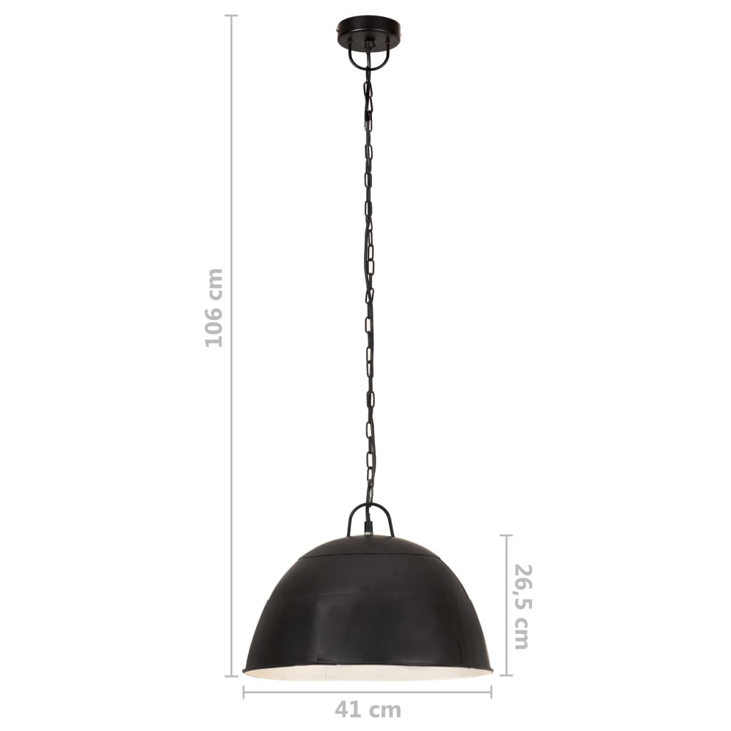 Hanglamp industrieel vintage rond 25 W E27 41 cm zwart