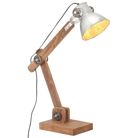 Bureaulamp industrieel rond E27 58x18x90 cm zilverkleurig