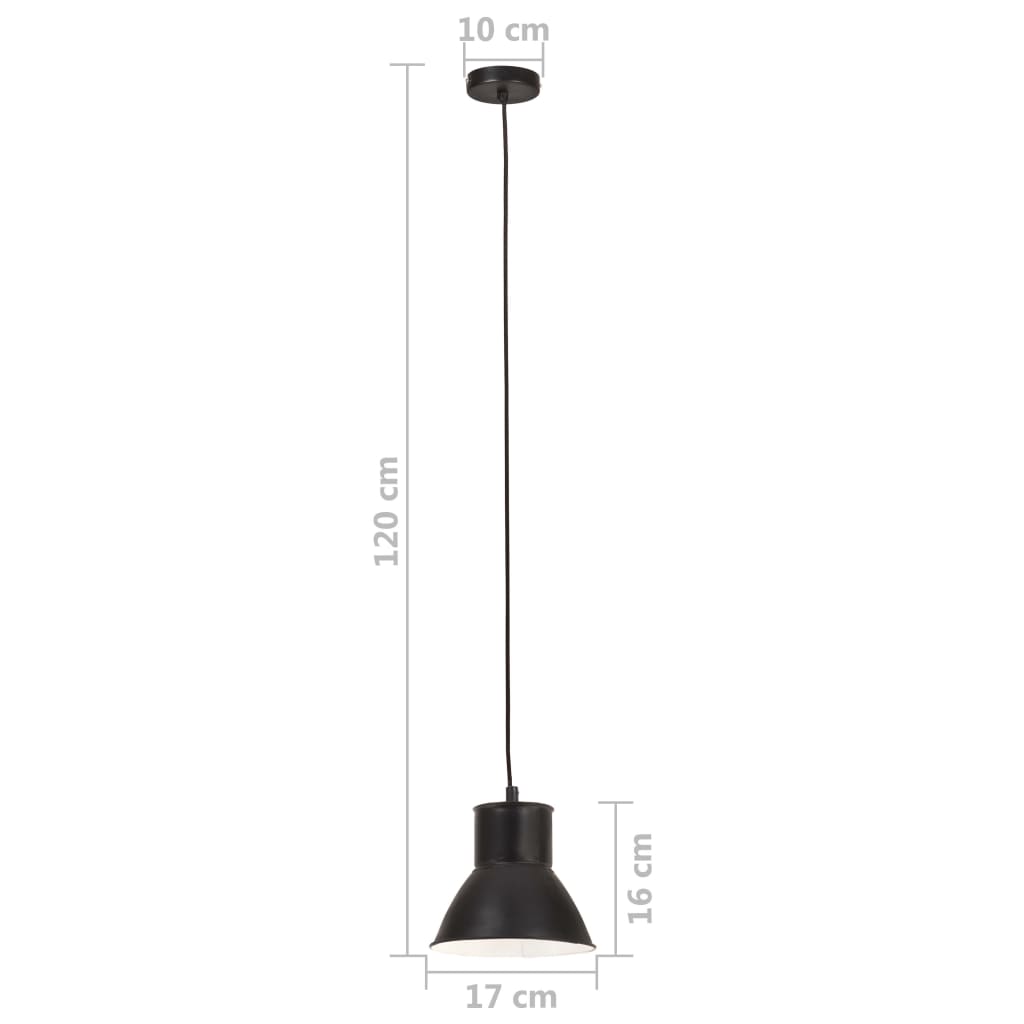 Hanglamp rond 25 W E27 17 cm zwart