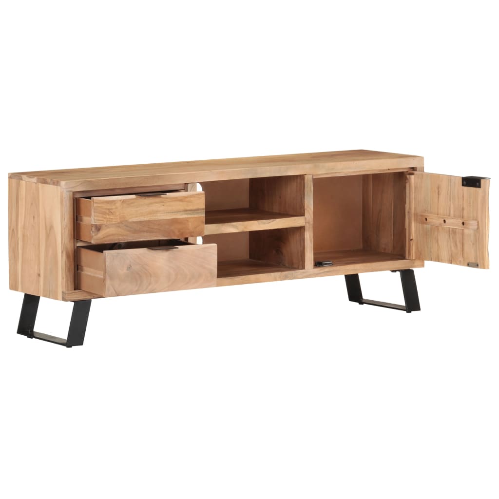 Tv-meubel met natuurlijke randen 120x30x42cm massief acaciahout