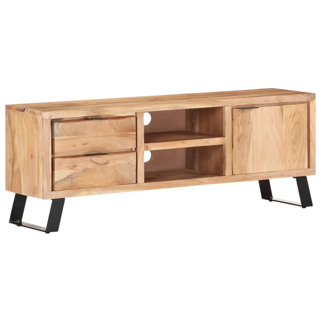 Tv-meubel met natuurlijke randen 120x30x42cm massief acaciahout