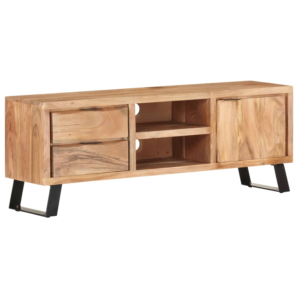 Tv-meubel met natuurlijke randen 120x30x42cm massief acaciahout