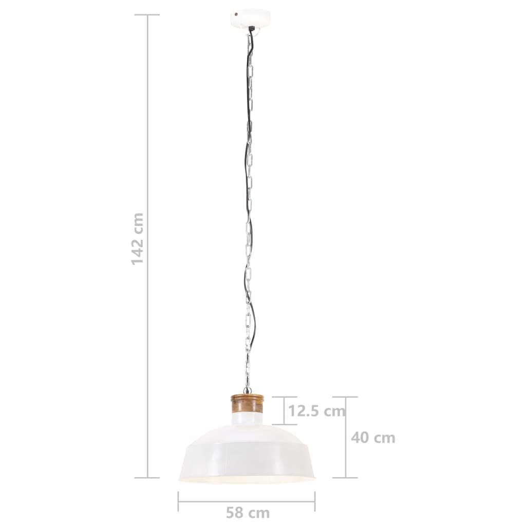 Hanglamp Industrieel E27 58 Cm Wit