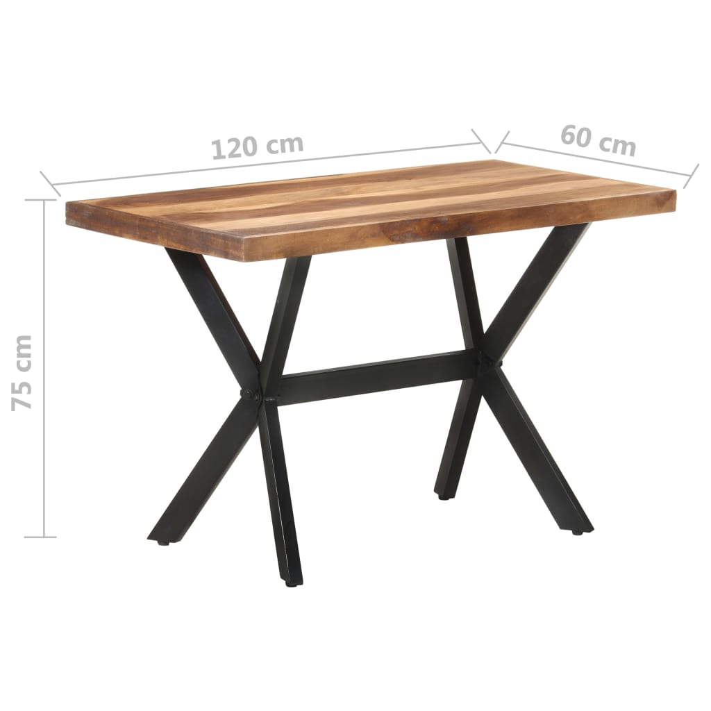 Eettafel 120x60x75 cm massief hout met honingkleurige afwerking