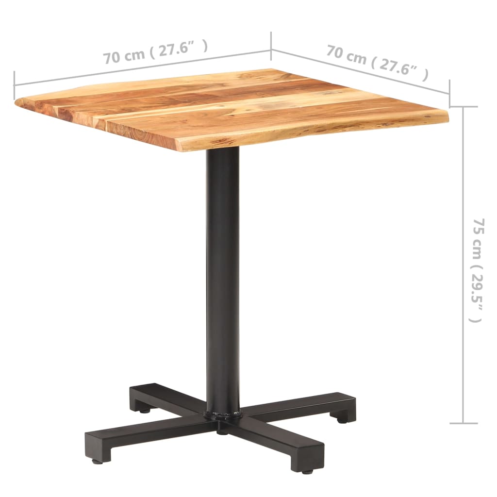 Bistrotafel met natuurlijke randen 70x70x75 cm acaciahout