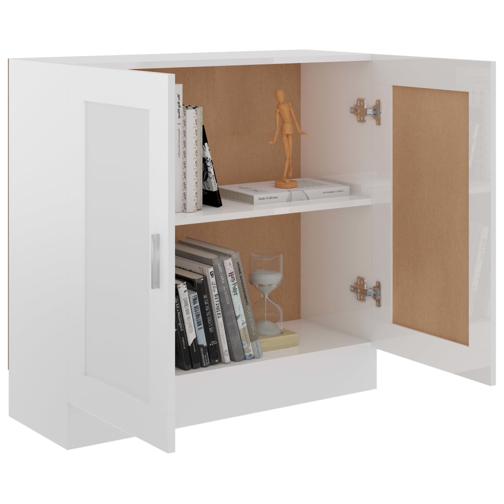 Boekenkast 82,5X30,5X80 Cm Spaanplaat Hoogglans Wit 1 82.5 x 30.5 x 80 cm