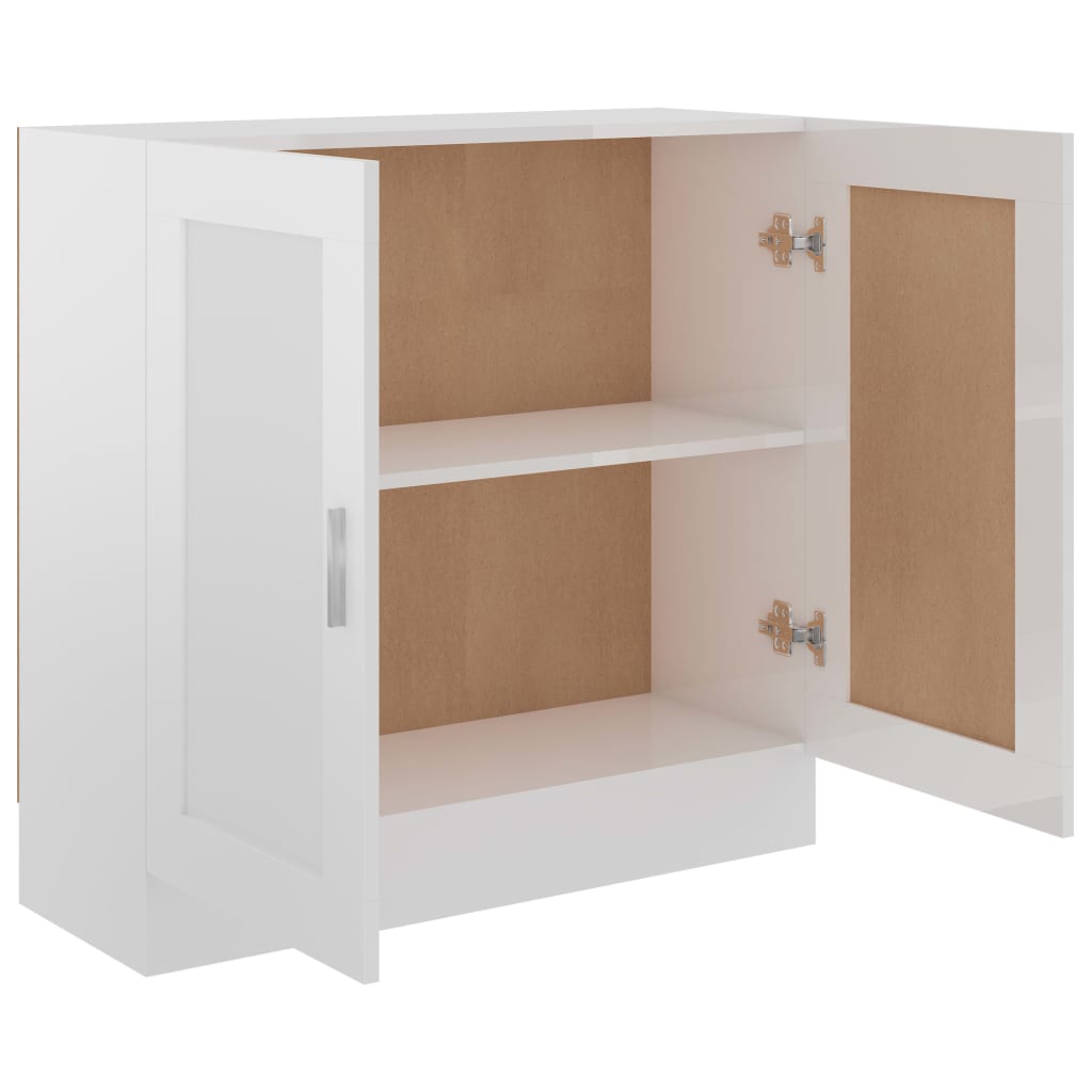 Boekenkast 82,5X30,5X80 Cm Spaanplaat Hoogglans Wit 1 82.5 x 30.5 x 80 cm