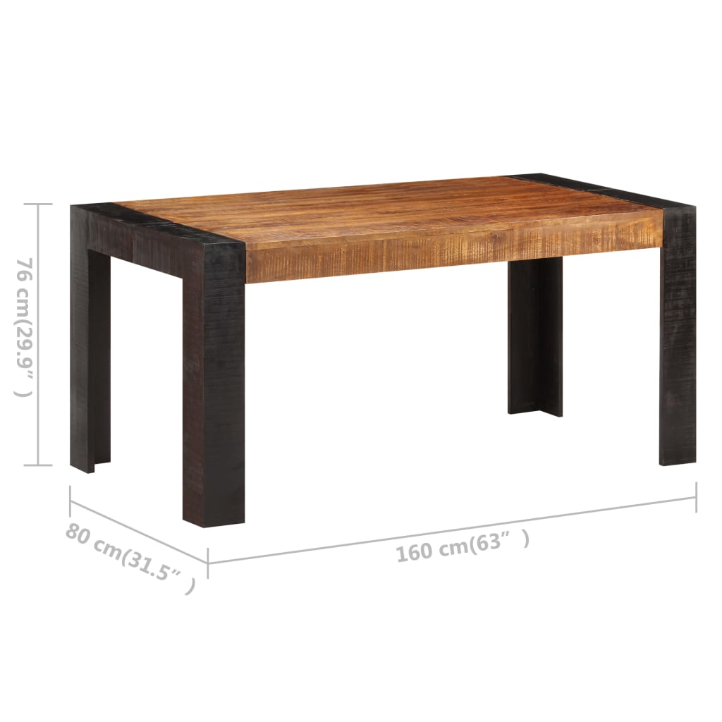 Eettafel 160x80x76 cm massief mangohout