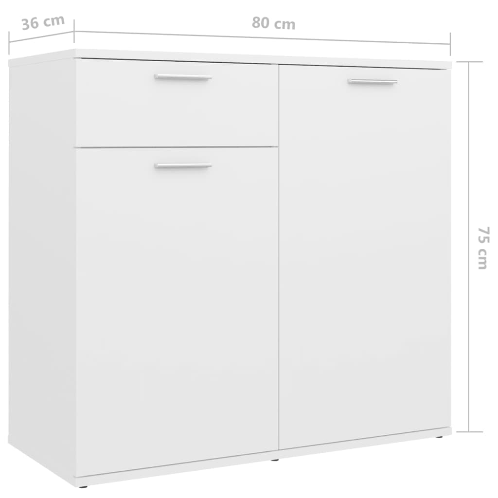 Dressoir 160X36X75 Cm Spaanplaat Wit 160 x 36 x 75 cm