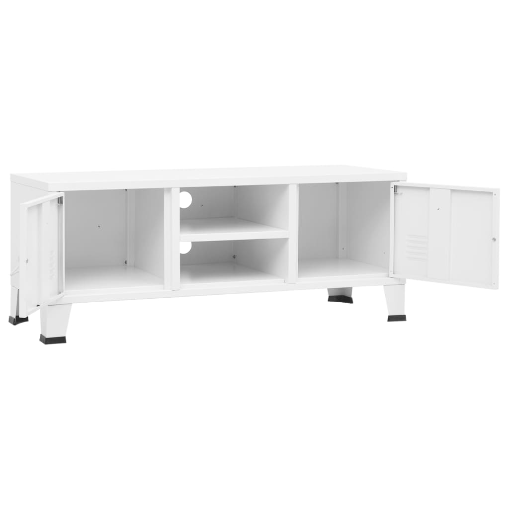 Tv-Meubel Industrieel 105X35X42 Cm Metaal Wit