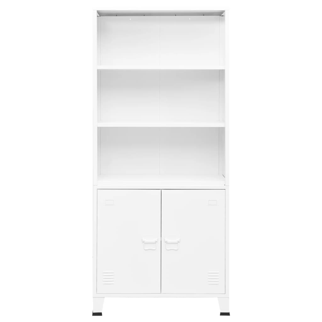 Boekenkast Industrieel 80X32X180 Cm Staal Wit