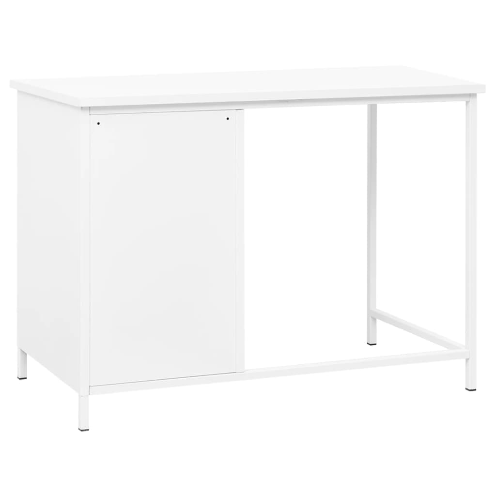 Bureau Industrieel Met Lades 105X52X75 Cm Staal Wit