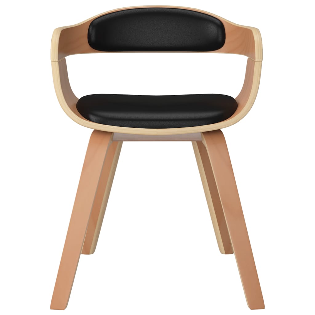 Eetkamerstoelen 2 St Gebogen Hout En Kunstleer Zwart