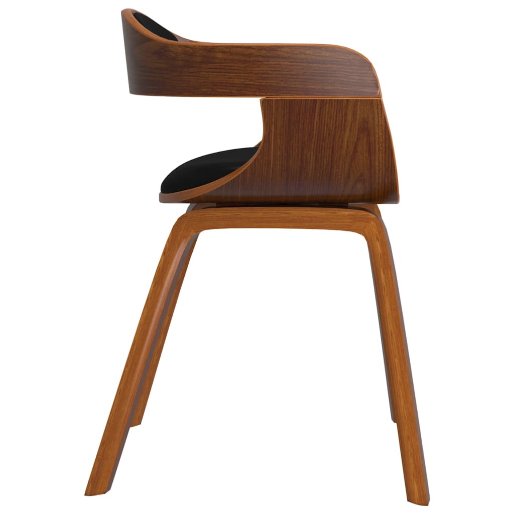 Eetkamerstoelen 4 st gebogen hout en kunstleer zwart