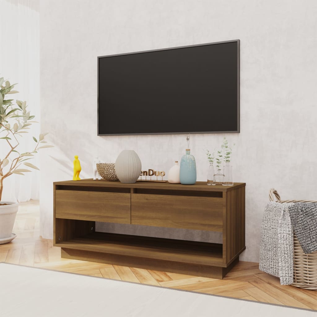 Tv-Meubel 102X41X44 Cm Spaanplaat Bruineikenkleurig