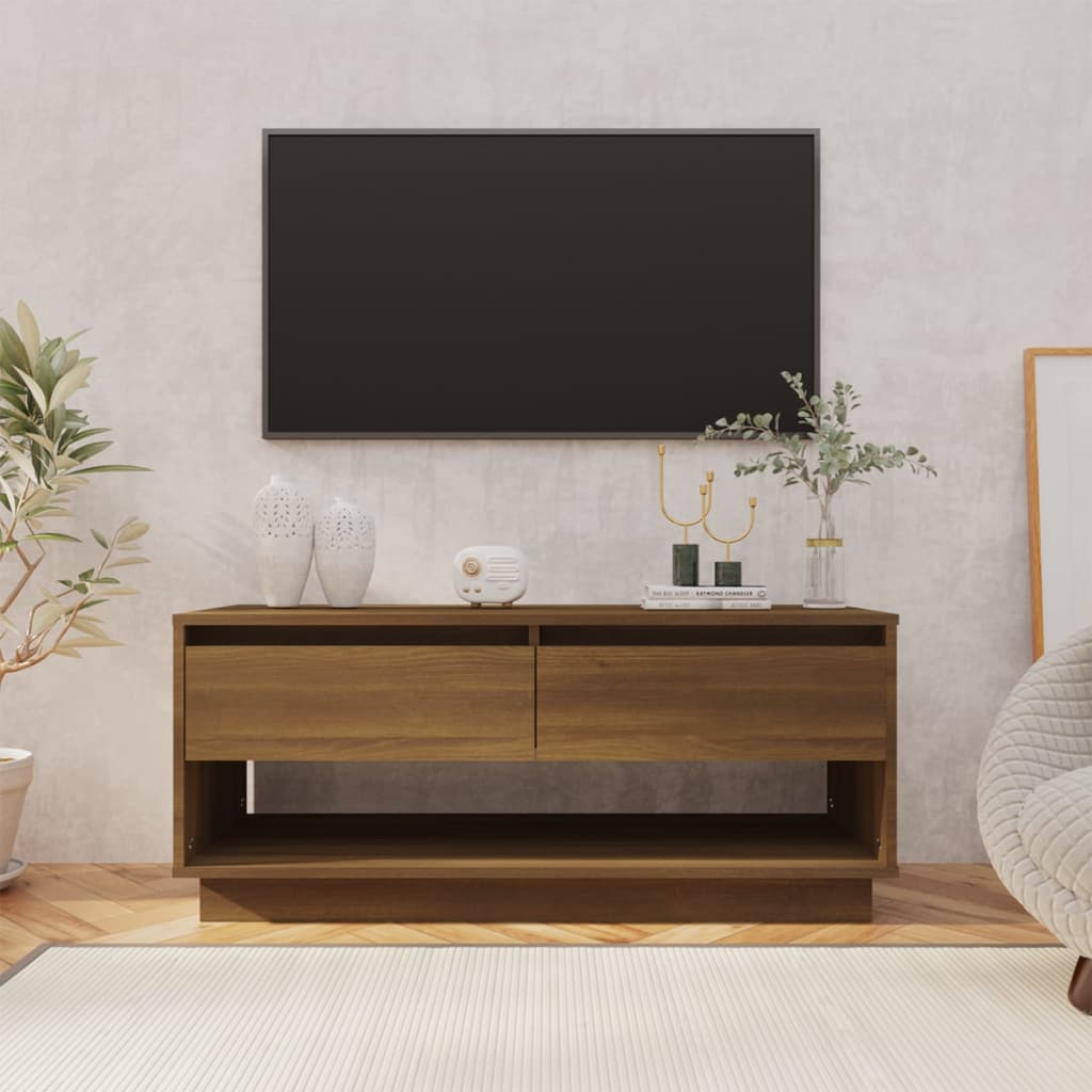 Tv-Meubel 102X41X44 Cm Spaanplaat Bruineikenkleurig