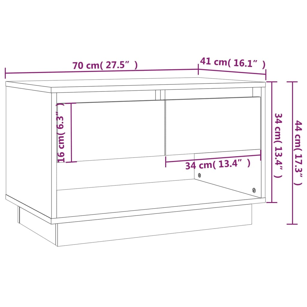 Tv-Meubel 70X41X44 Cm Spaanplaat Bruineikenkleurig