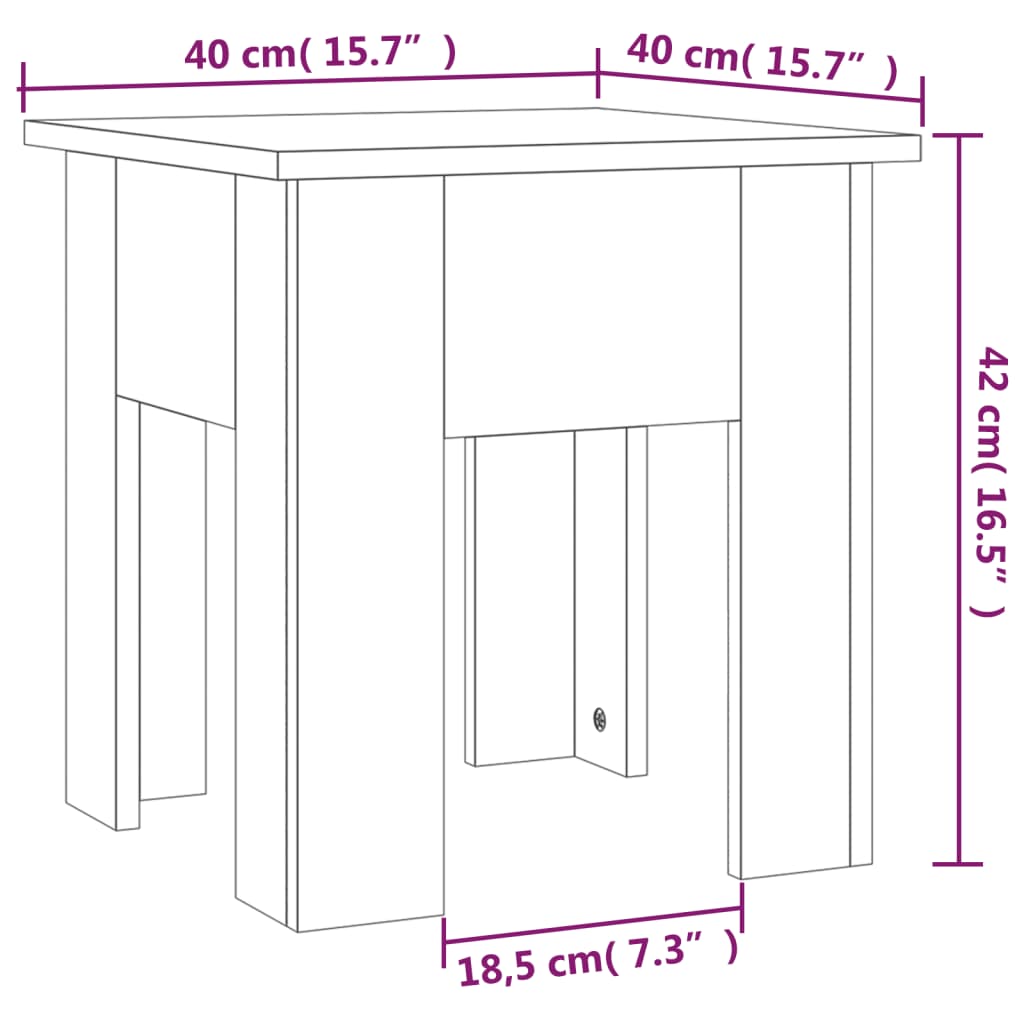 Salontafel 40X40X42 Cm Spaanplaat Bruineikenkleurig