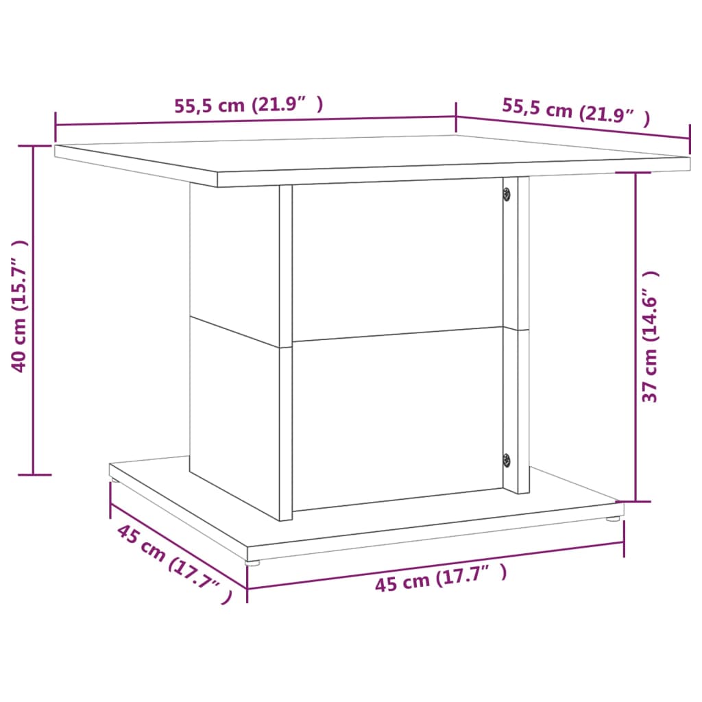 Salontafel 55,5X55,5X40 Cm Spaanplaat Bruineikenkleurig