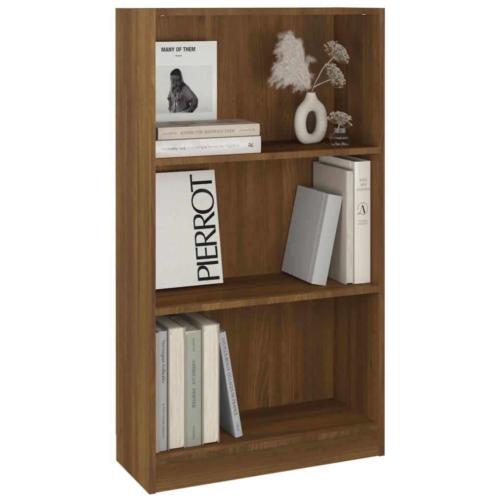 Boekenkast 60X24X109 Cm Bewerkt Hout Bruineikenkleurig