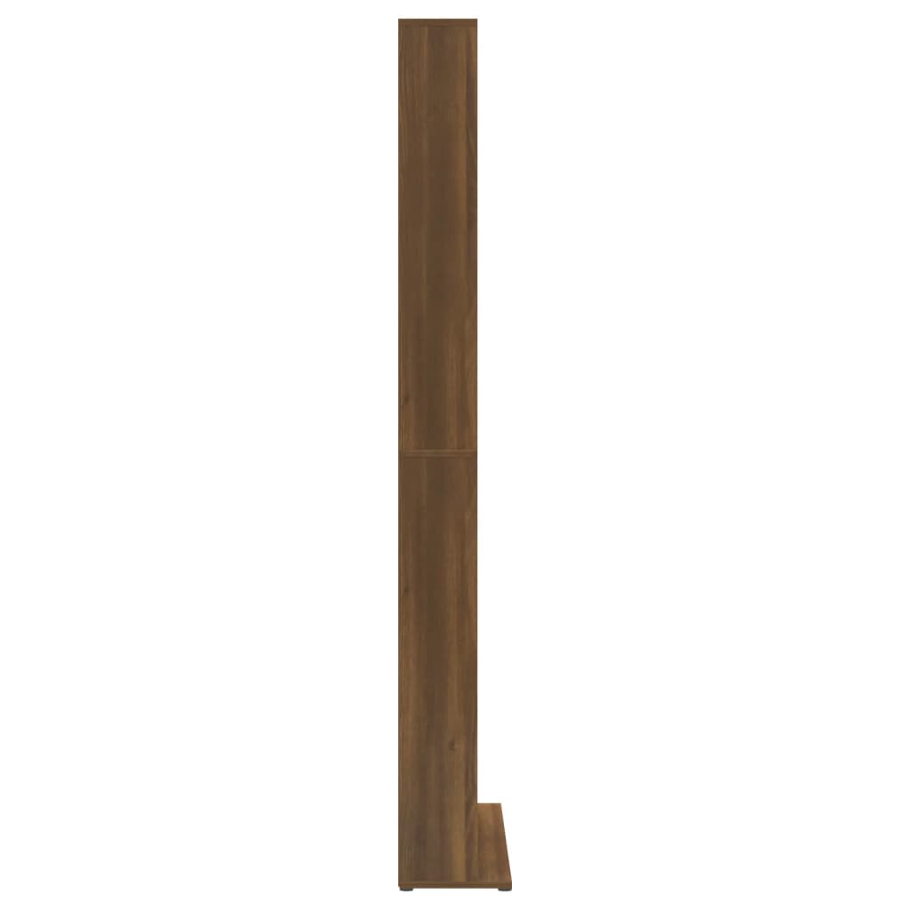 Cd-Kast 102X23X177,5 Cm Bewerkt Hout Bruineikenkleurig