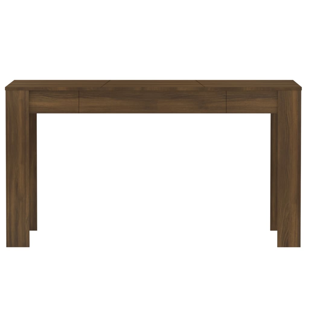 Eettafel 140X74,5X76 Cm Bewerkt Hout Bruineikenkleurig