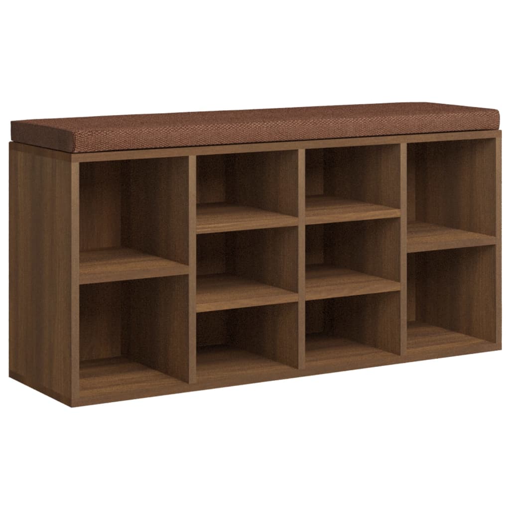 Schoenenbank 103X30X48 Cm Bewerkt Hout Bruineikenkleurig