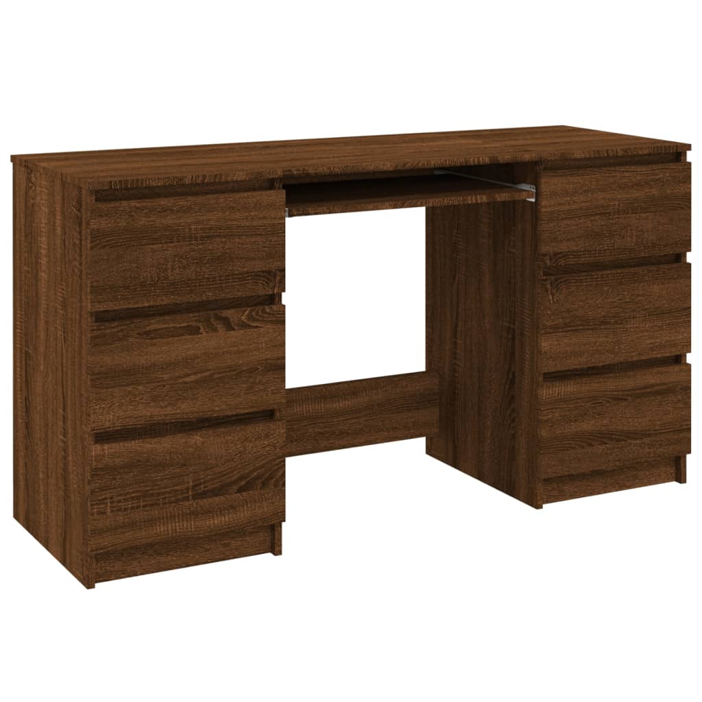 Bureau 140X50X77 Cm Bewerkt Hout Bruineikenkleurig