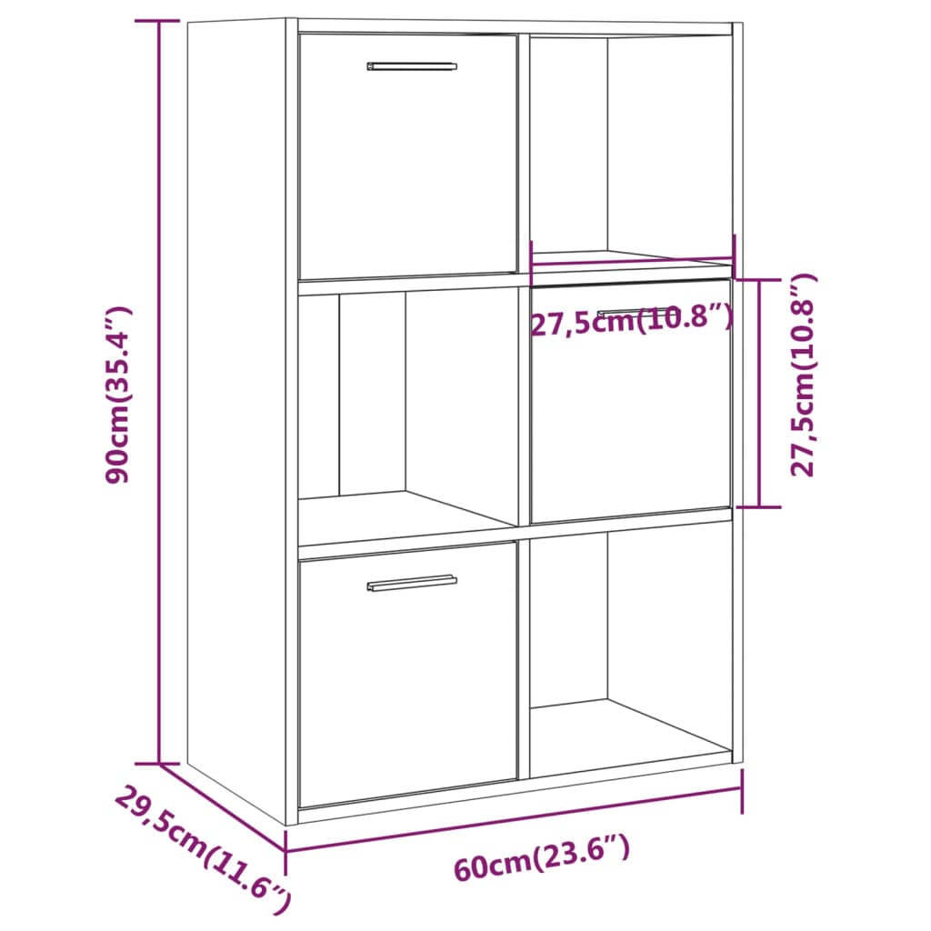 Opbergkast 60X29,5X90 Cm Bruineikenkleurig