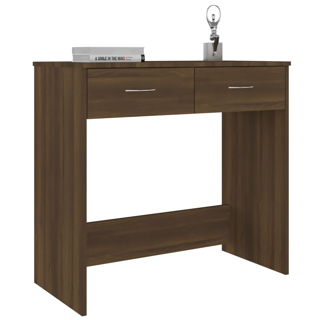 Bureau 80X40X75 Cm Bewerkt Hout Bruineikenkleurig