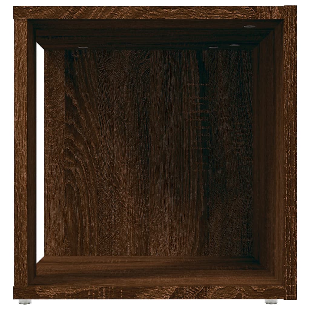 Bijzettafel 33X33X34,5 Cm Bewerkt Hout Bruineikenkleurig