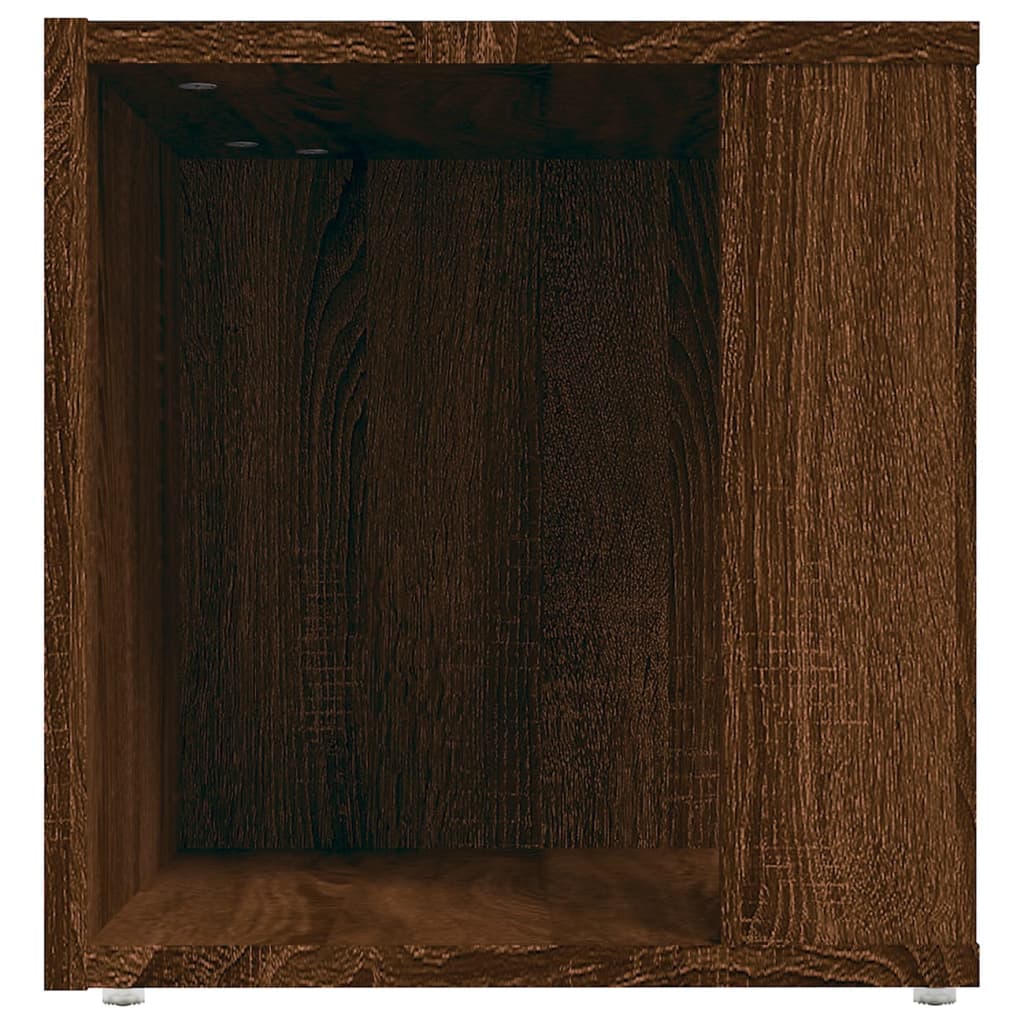 Bijzettafel 33X33X34,5 Cm Bewerkt Hout Bruineikenkleurig