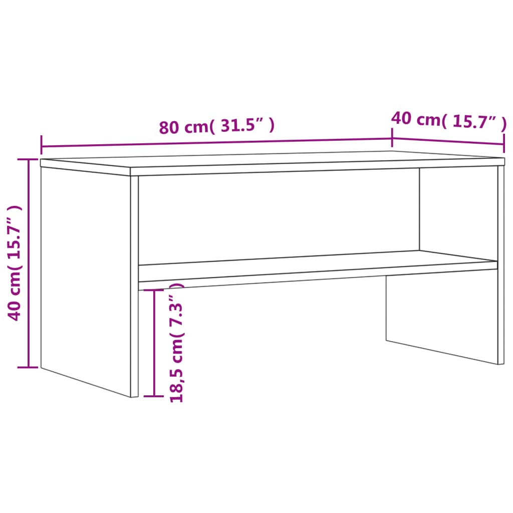 Tv-meubel 80x40x40 cm bewerkt hout bruin eikenkleur