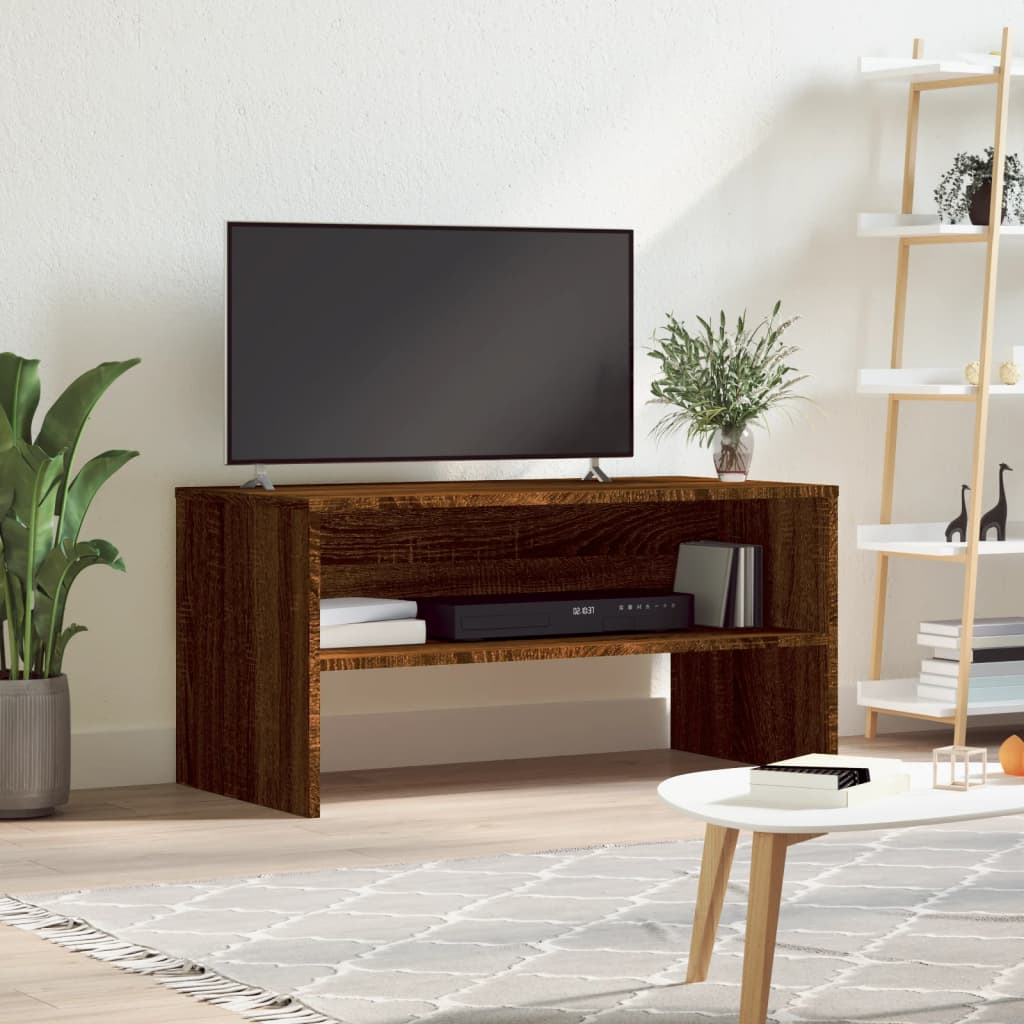 Tv-meubel 80x40x40 cm bewerkt hout bruin eikenkleur