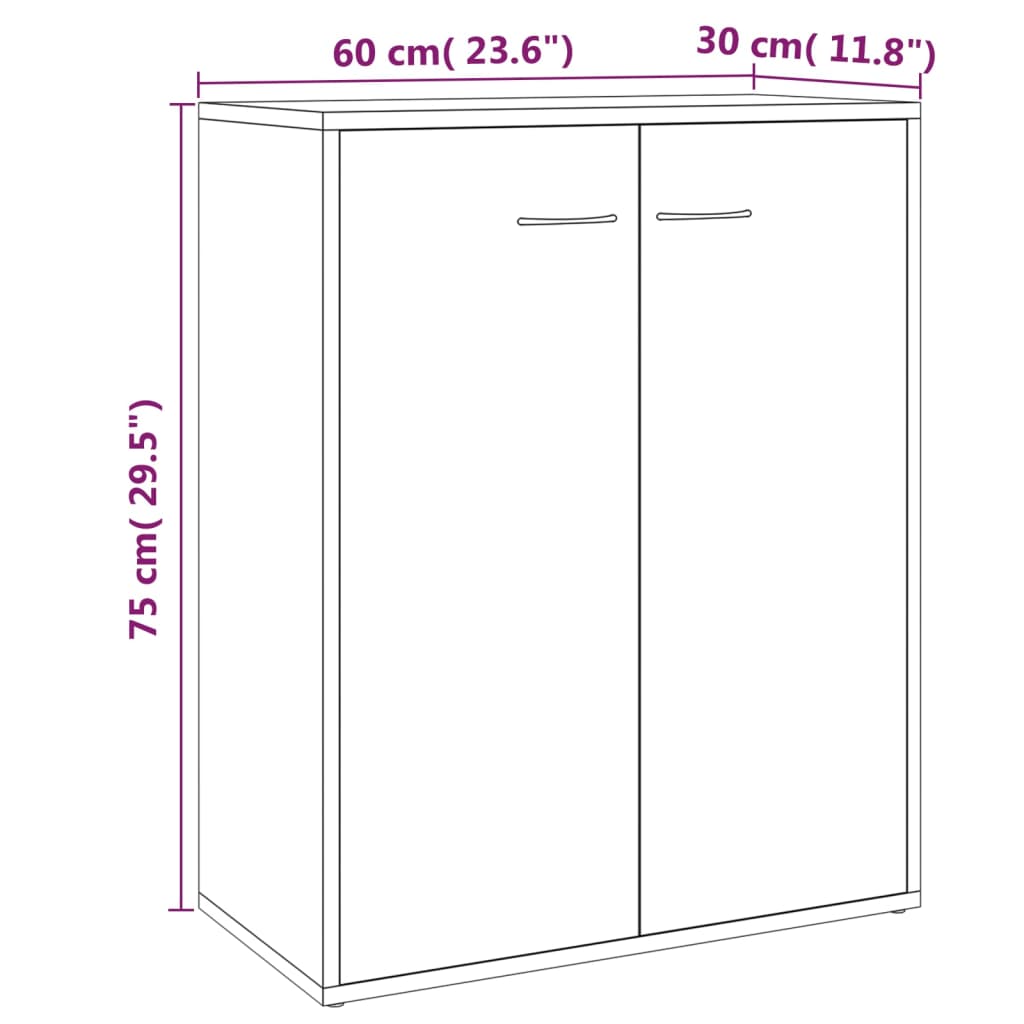 Dressoir 60X30X75 Cm Bewerkt Hout Bruineikenkleurig