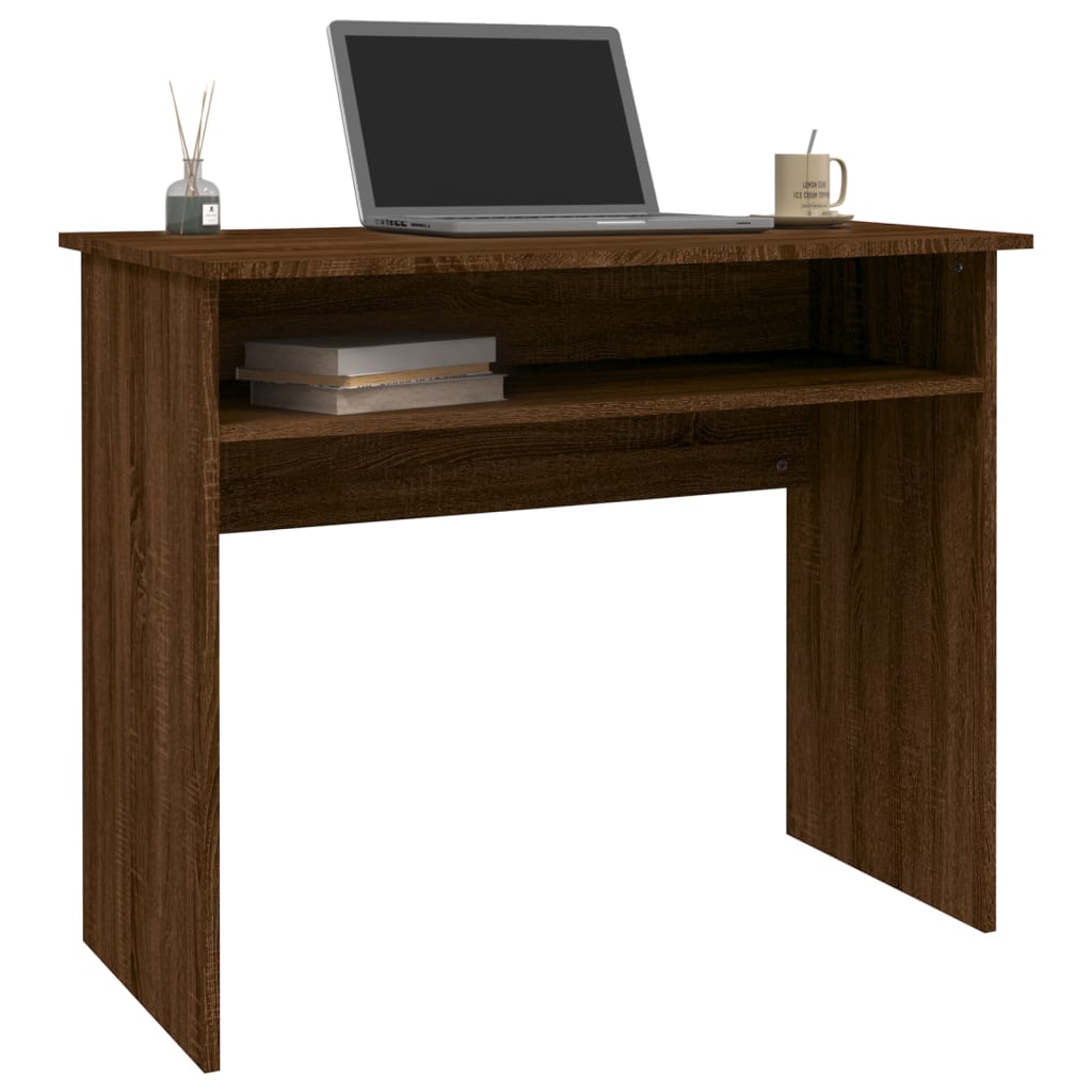 Bureau 90X50X74 Cm Bewerkt Hout Bruineikenkleurig