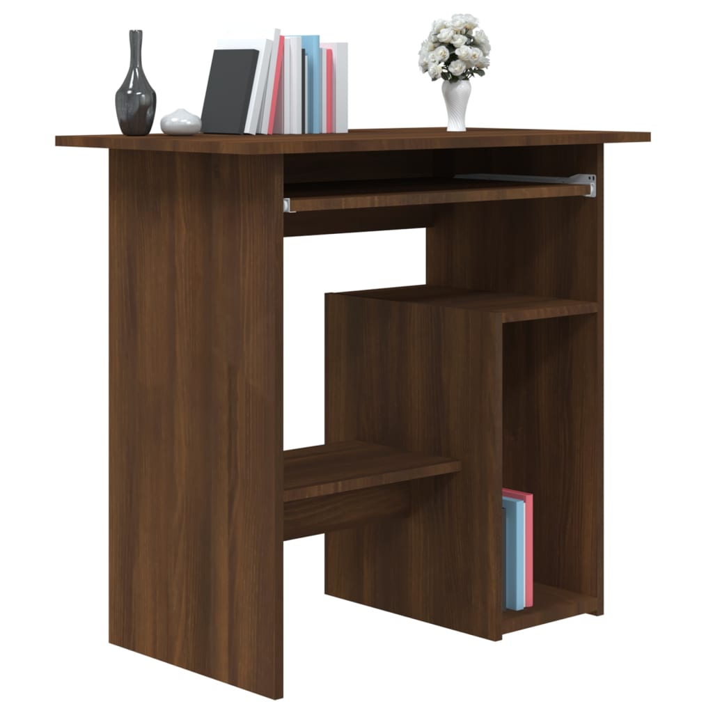 Bureau 80X45X74 Cm Bewerkt Hout Bruineikenkleurig