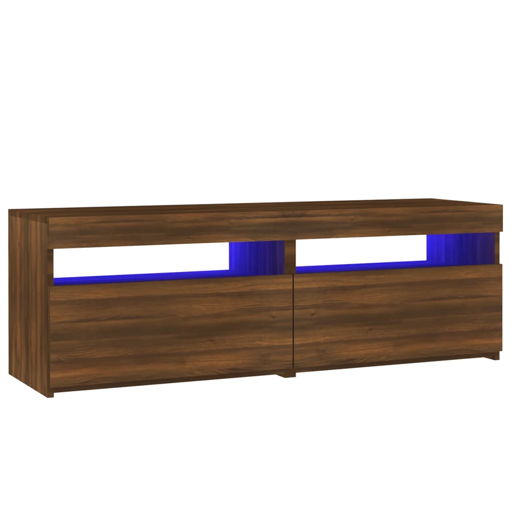 Tv-Meubel Met Led-Verlichting 120X35X40 Cm Bruineikenkleurig