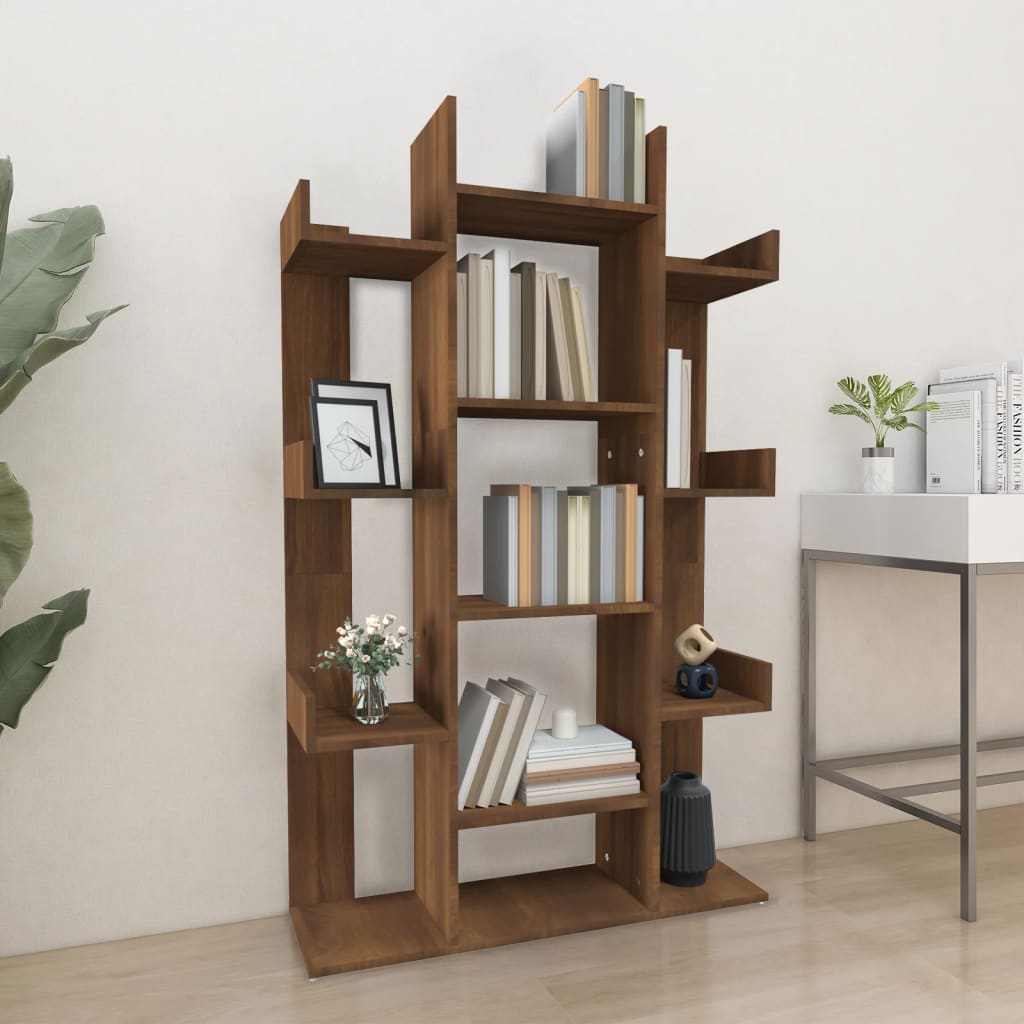 Boekenkast 86X25,5X140 Cm Bewerkt Hout Bruineikenkleurig