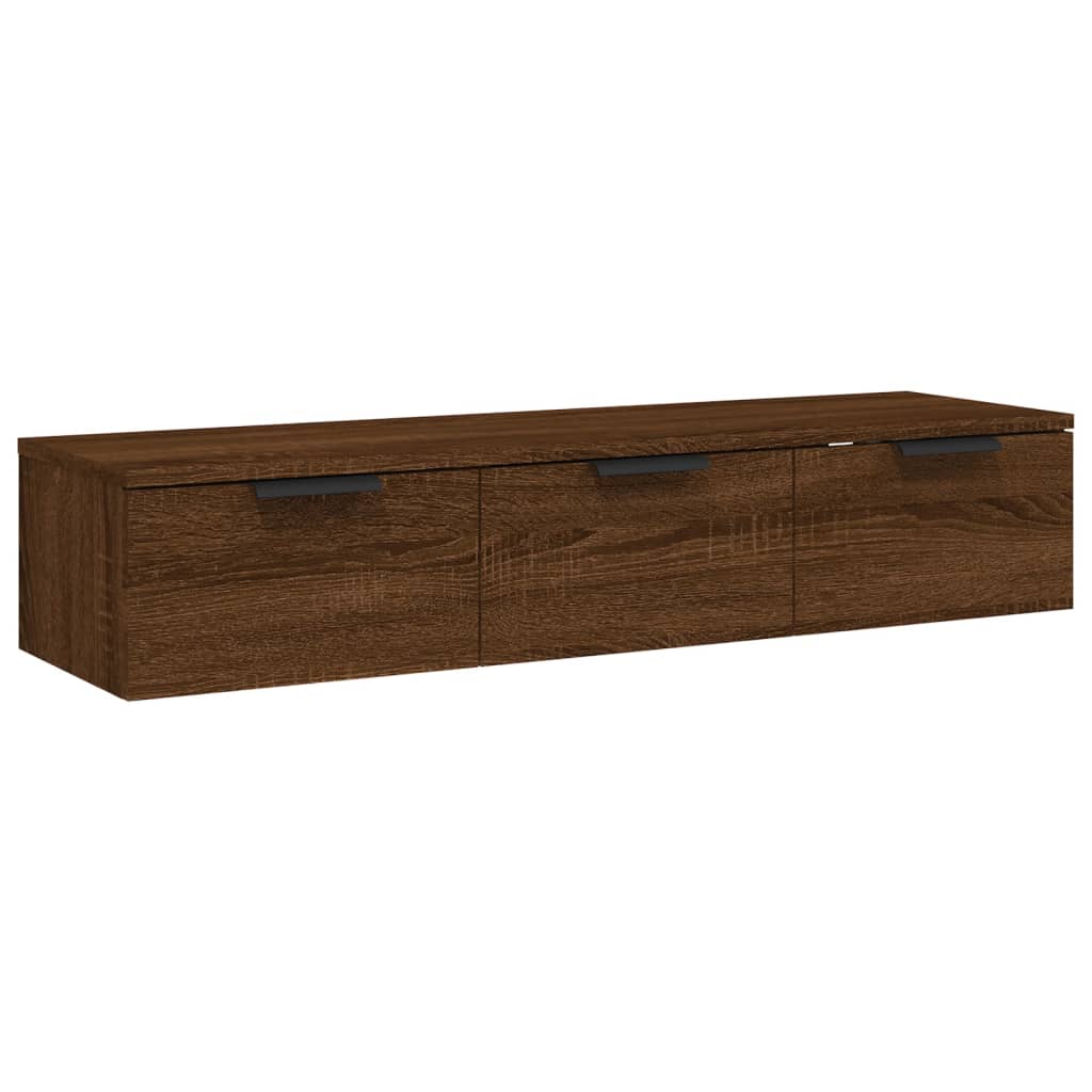 Wandkast 102X30X20 Cm Bewerkt Hout Bruineikenkleurig