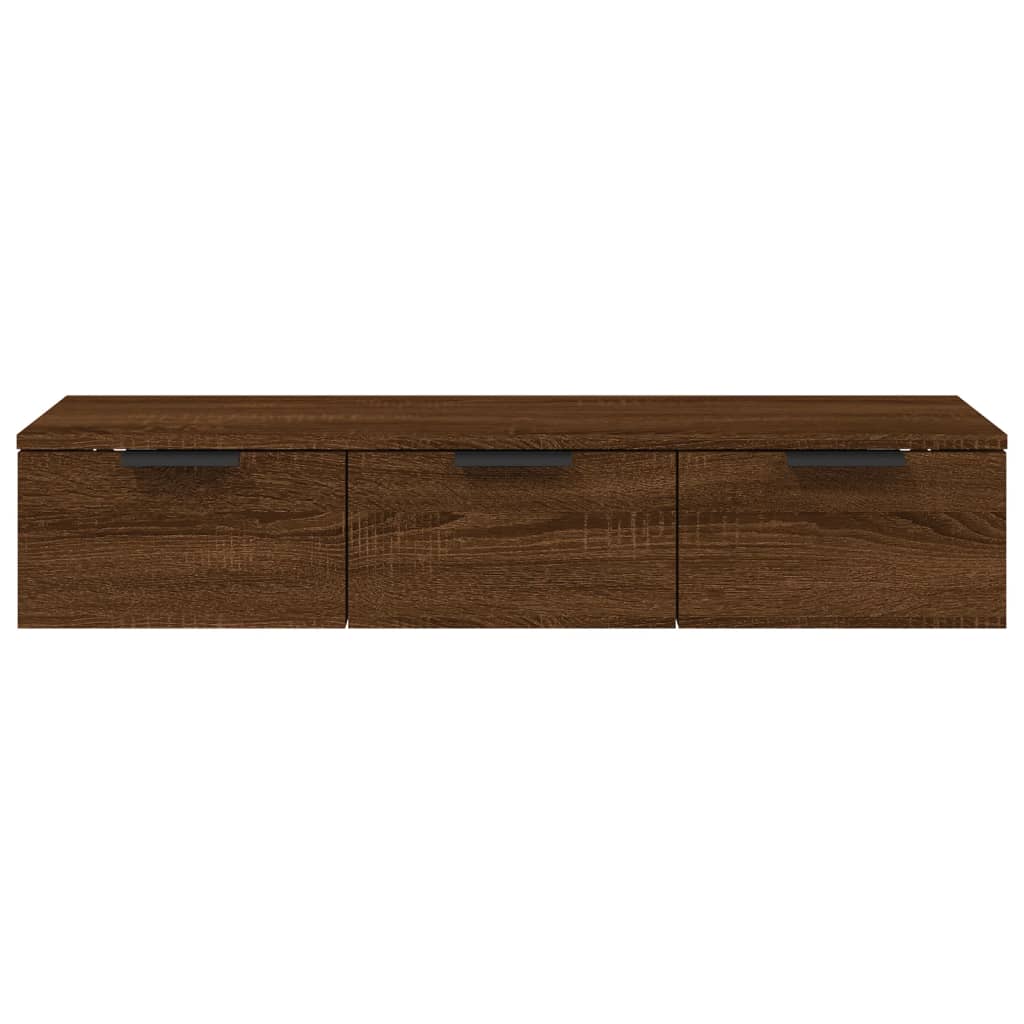 Wandkast 102X30X20 Cm Bewerkt Hout Bruineikenkleurig