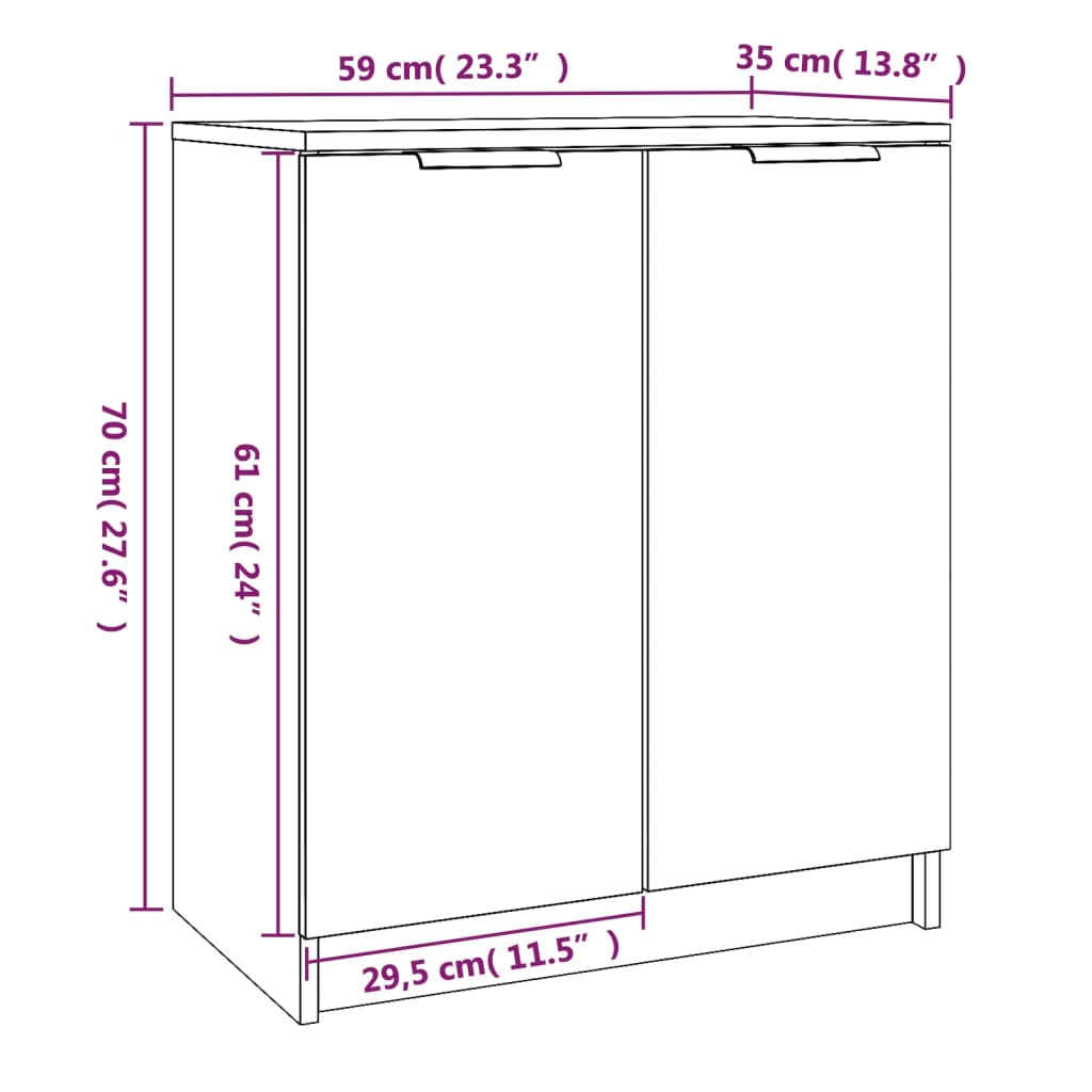 Schoenenkast 59X35X70 Cm Bewerkt Hout Bruineikenkleurig