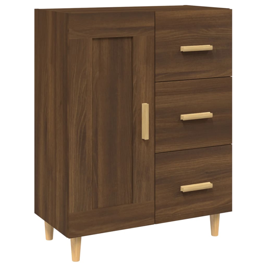 Dressoir 69,5X34X90 Cm Bewerkt Hout Bruineikenkleurig