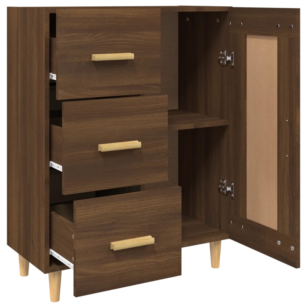 Dressoir 69,5X34X90 Cm Bewerkt Hout Bruineikenkleurig