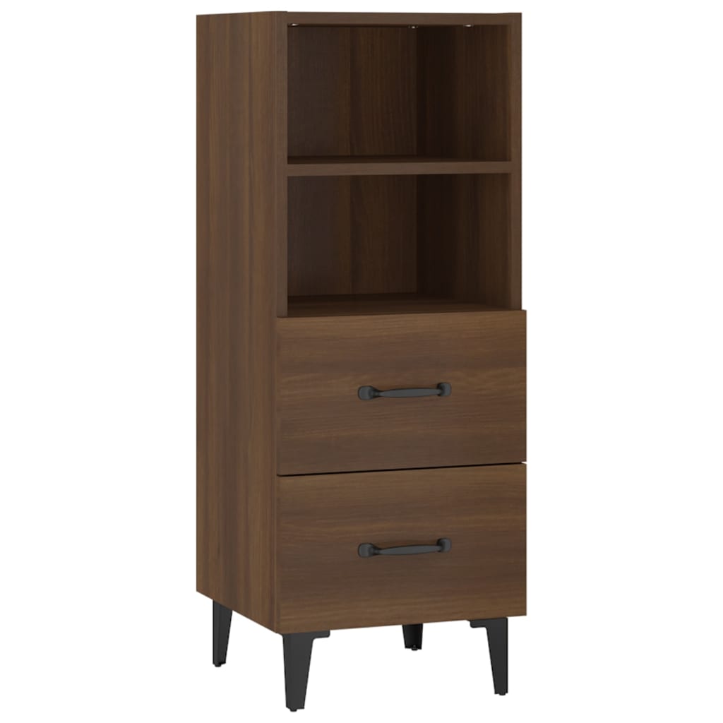 Dressoir 34,5X34X90 Cm Bewerkt Hout Bruineikenkleurig