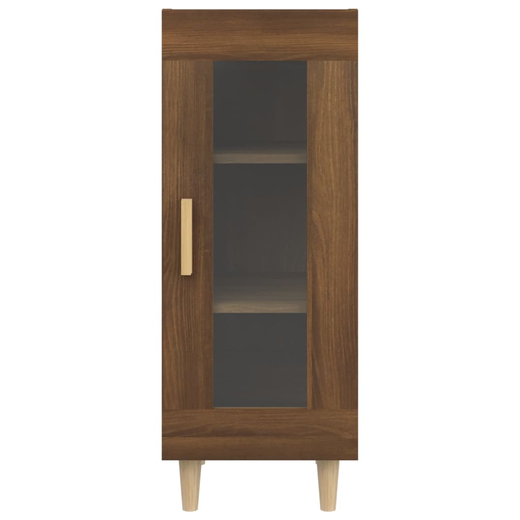 Dressoir 34,5X34X90 Cm Bewerkt Hout Bruineikenkleurig