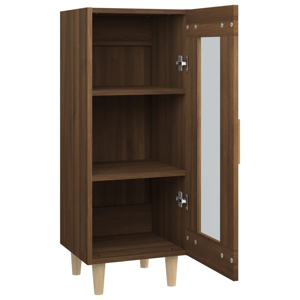 Dressoir 34,5X34X90 Cm Bewerkt Hout Bruineikenkleurig